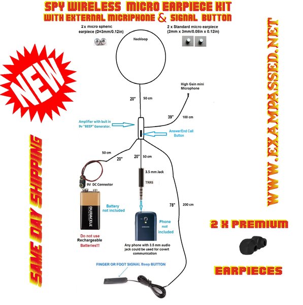 WHITE SOS EARPIECE WITH FOOT BUTTON