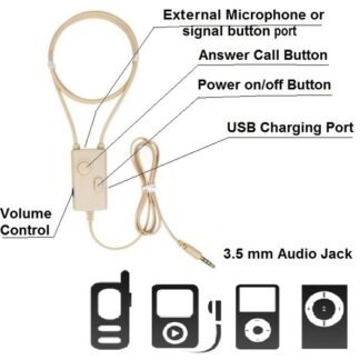 Spy Invisible Mini Earpiece Induction Rechargeable Wireless Magnetic Earphone Neckloop
