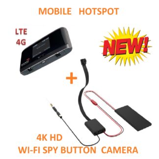 COMBO 4K Spy Wi-Fi 1080P HD Module P2P Hidden Button Camera + MOBILE HOTSPOT